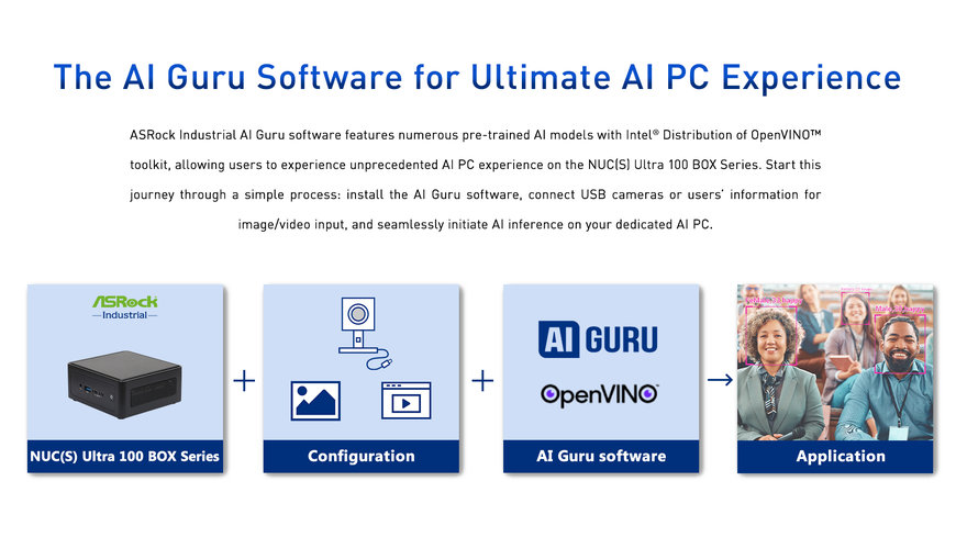 ASRock Industrial Presents Its AI Guru Software with the NUC Ultra 100 BOX/ NUCS Ultra 100 BOX Series for Ultimate AI PC Experience